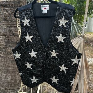 Vintage Sequin Star Vest, eclectic, cowboy, rodeo, dopamine dressing, maximalist